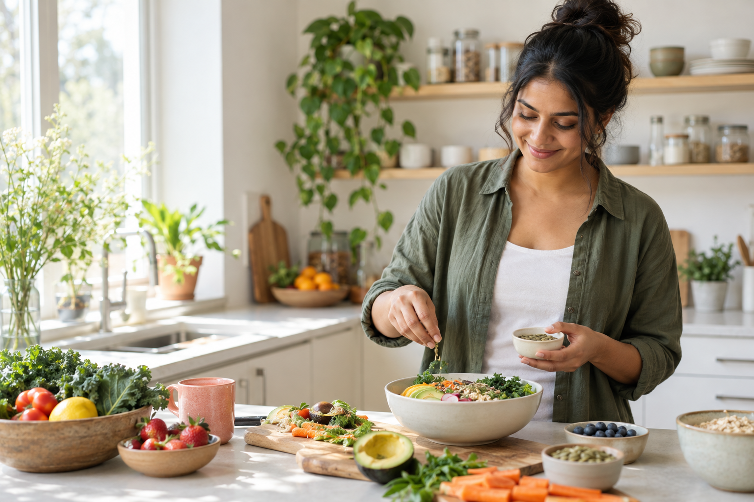 Balanced meals and healthy lifestyle habits that support hormonal health and PCOS awareness